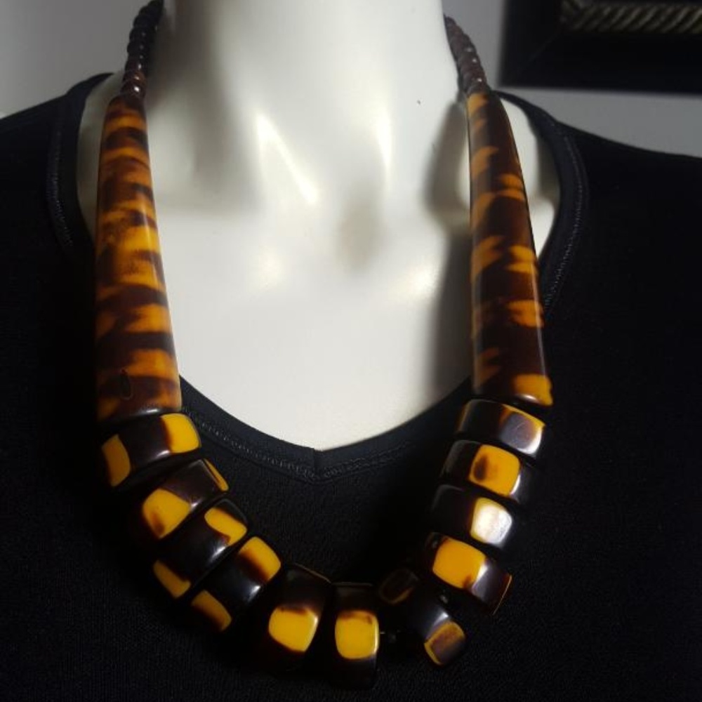 Gold/Brown Statement Necklace
